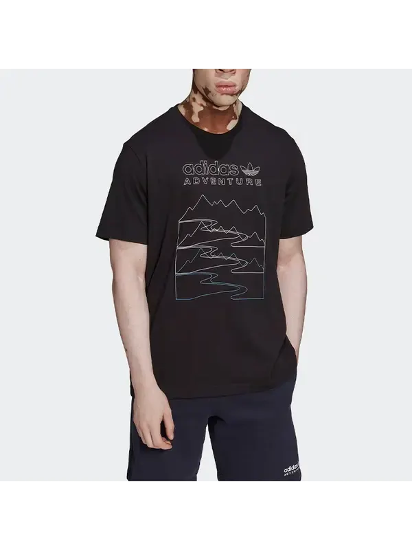 Футболка adidas originals Adventure Mountain Front T-shirt 'Black' — изображение 2 из 4, черный