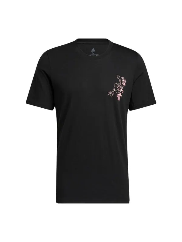 Футболка Men's adidas Cartoon Frog Basketball Sports Short Sleeve Black T-Shirt — изображение 1 из 4, мульти
