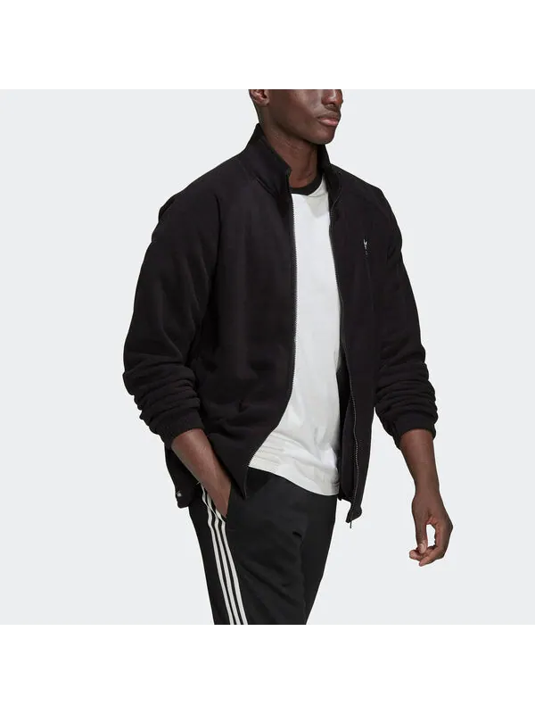 Куртка оригиналы adicolor классика трилистник тедди флисовая куртка Adidas — изображение 4 из 4, черный