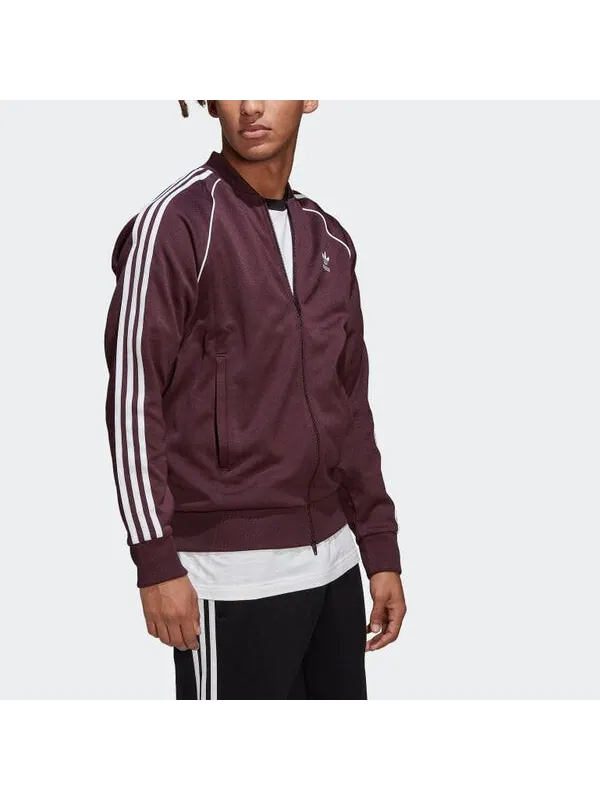 Куртка adidas originals Adicolor Classics Primeblue SST Track Jacket 'Shadow Maroon' — изображение 2 из 4, белый