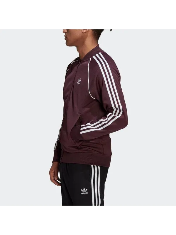 Куртка adidas originals Adicolor Classics Primeblue SST Track Jacket 'Shadow Maroon' — изображение 4 из 4, белый