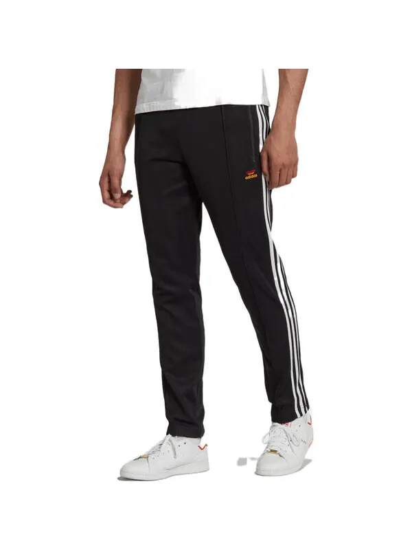 Брюки adidas originals Beckenbauer Track Pants 'Black' — изображение 2 из 4, черный/белый/красный