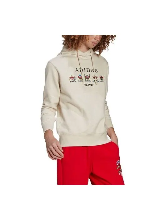 Худи adidas originals Sports Couple Style Yellow White — изображение 1 из 4, бежевый