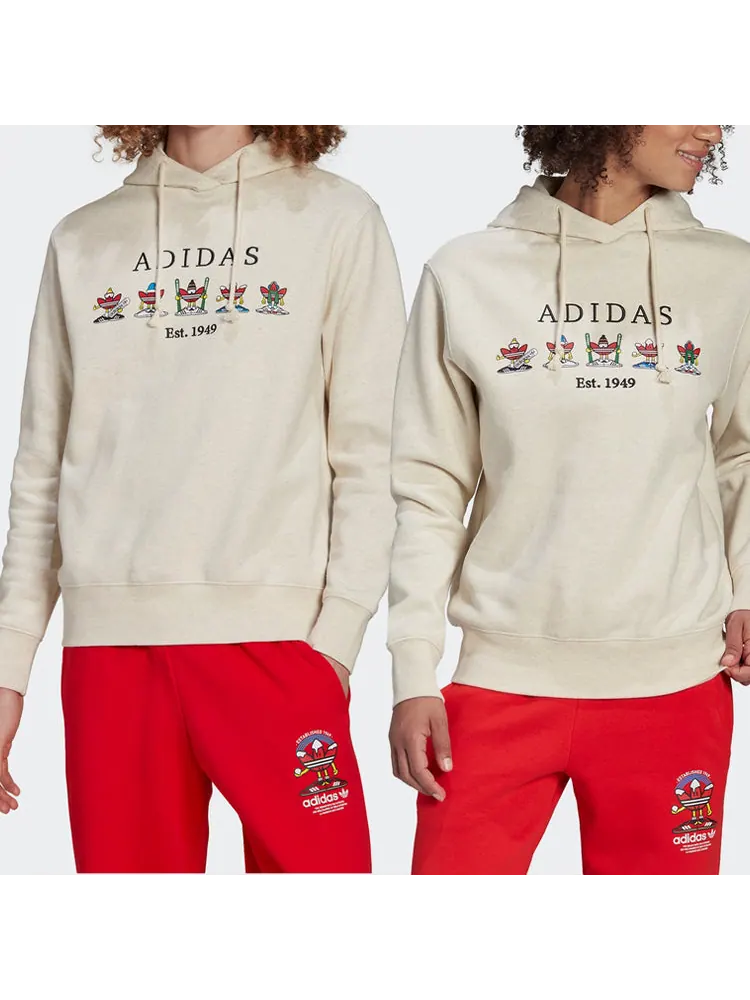 Худи adidas originals Sports Couple Style Yellow White — изображение 3 из 4, бежевый
