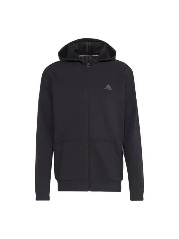 Куртка aeroready yoga с капюшоном на молнии Adidas — изображение 1 из 4, черный/серый