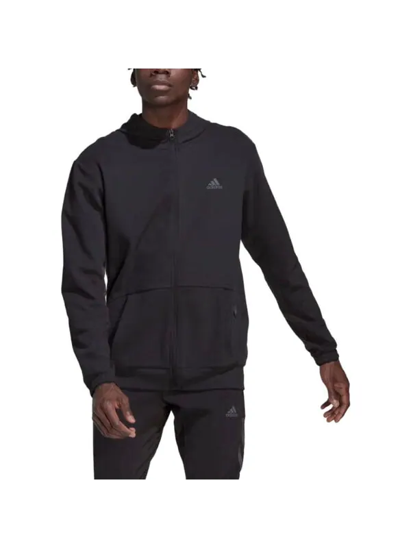 Куртка aeroready yoga с капюшоном на молнии Adidas — изображение 2 из 4, черный/серый