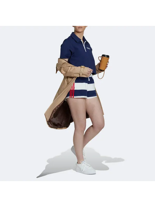 Футболка (WMNS) adidas Original Crop Zip Polo Shirt 'Night Sky' — изображение 2 из 4, ночное небо