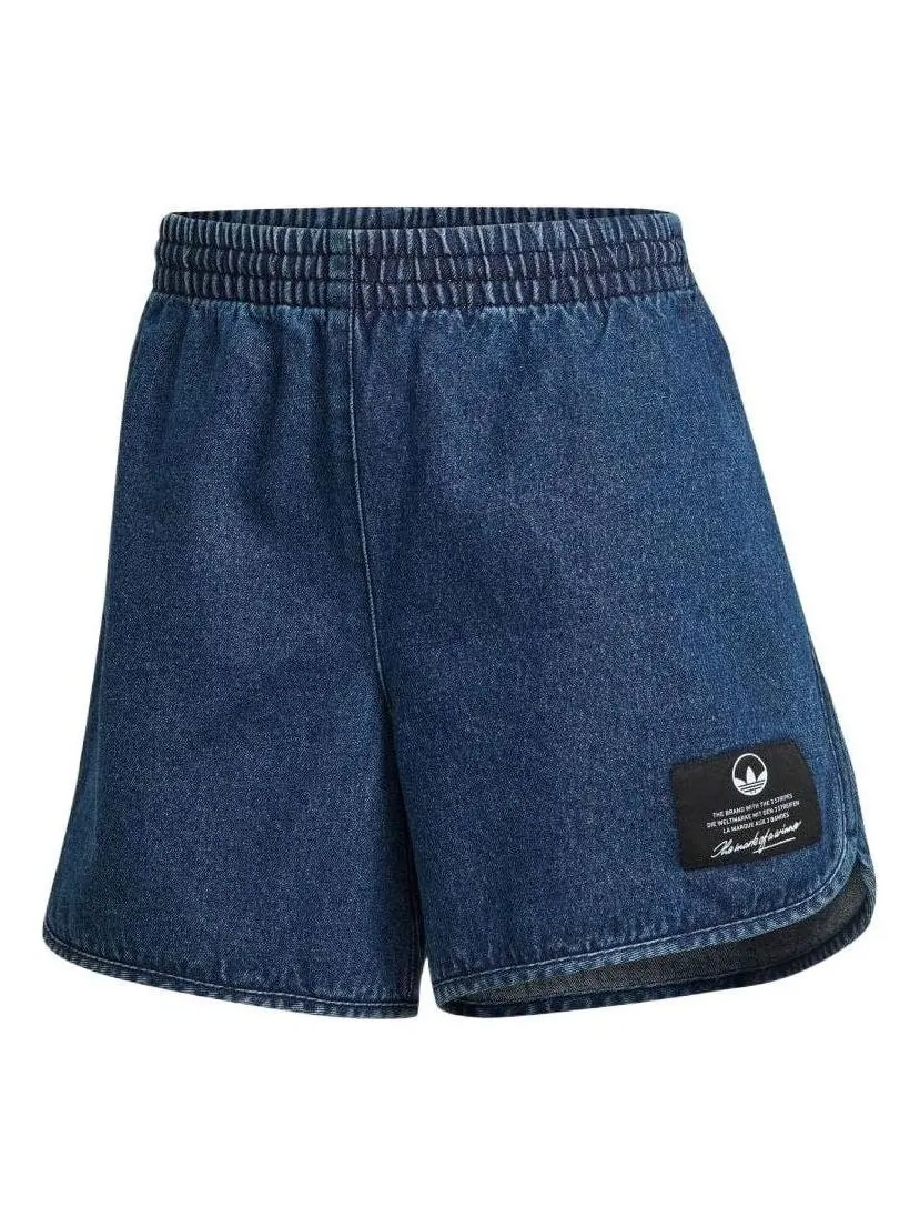 Спортивные шорты (WMNS) adidas Denim Shorts 'Teal' — изображение 1 из 3, бирюзовый