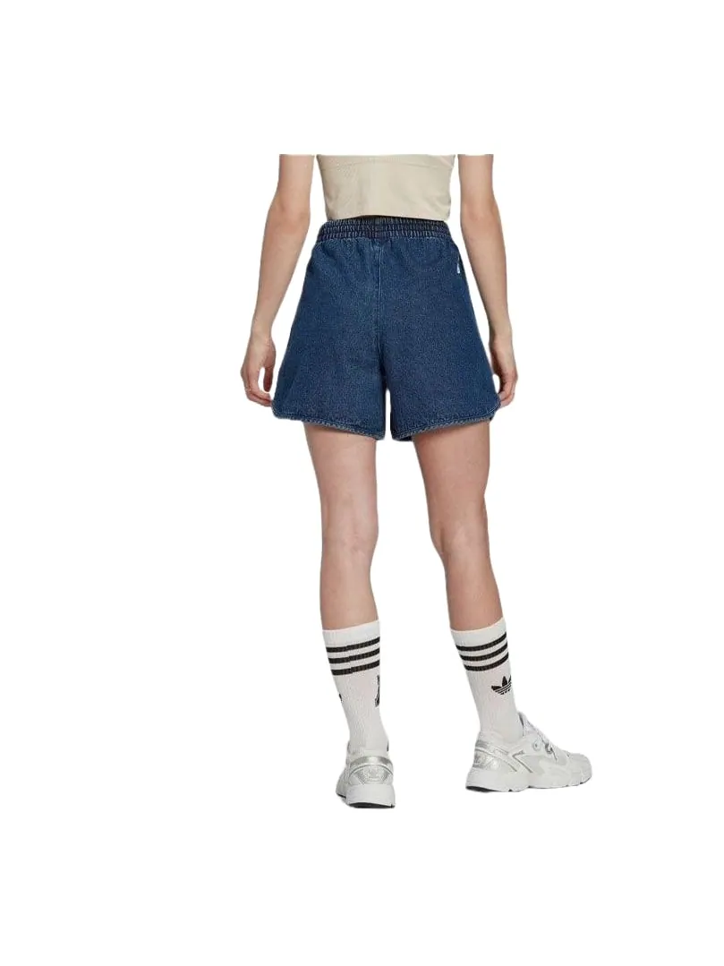 Спортивные шорты (WMNS) adidas Denim Shorts 'Teal' — изображение 2 из 3, бирюзовый