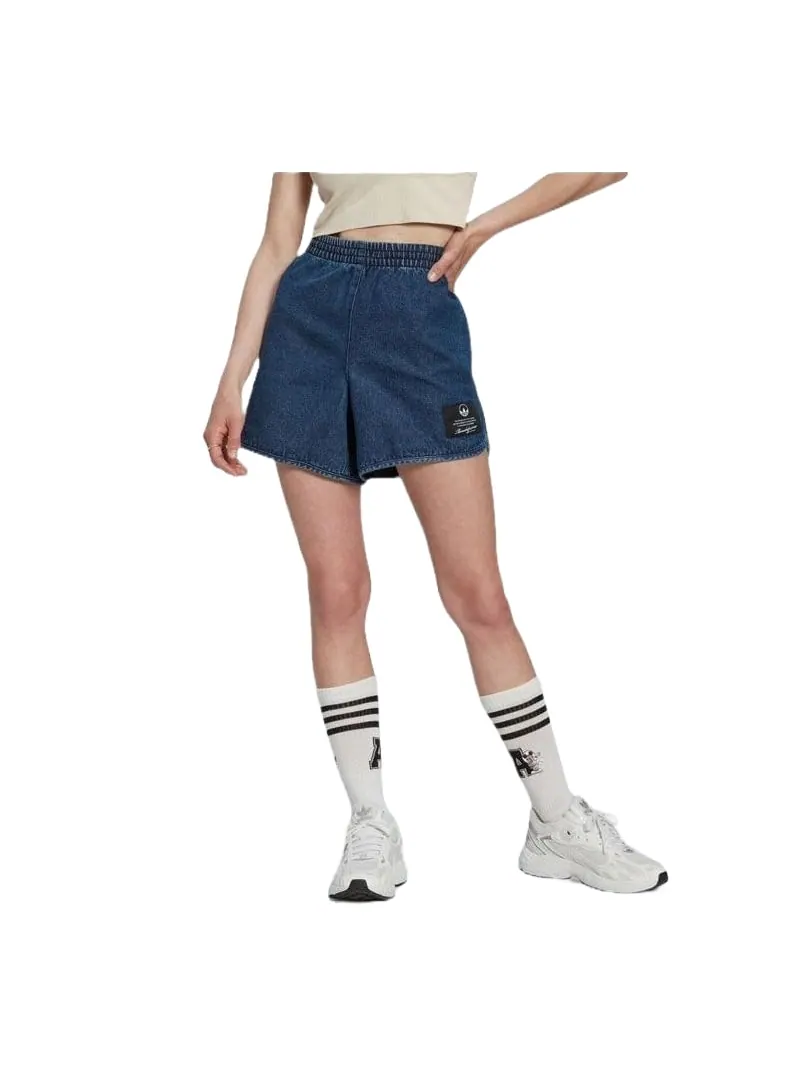 Спортивные шорты (WMNS) adidas Denim Shorts 'Teal' — изображение 3 из 3, бирюзовый