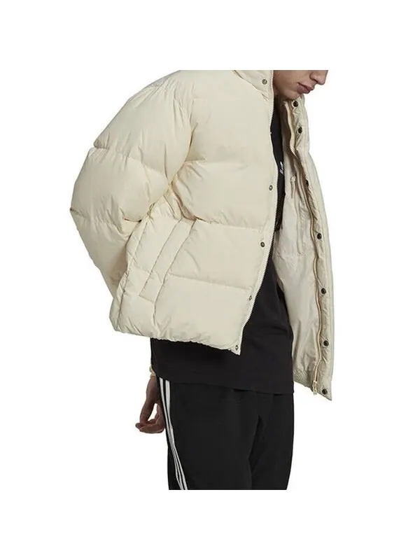 Куртка adidas originals Trefoil Logo Padded Jacket 'Beige' — изображение 2 из 3, бежевый/белый