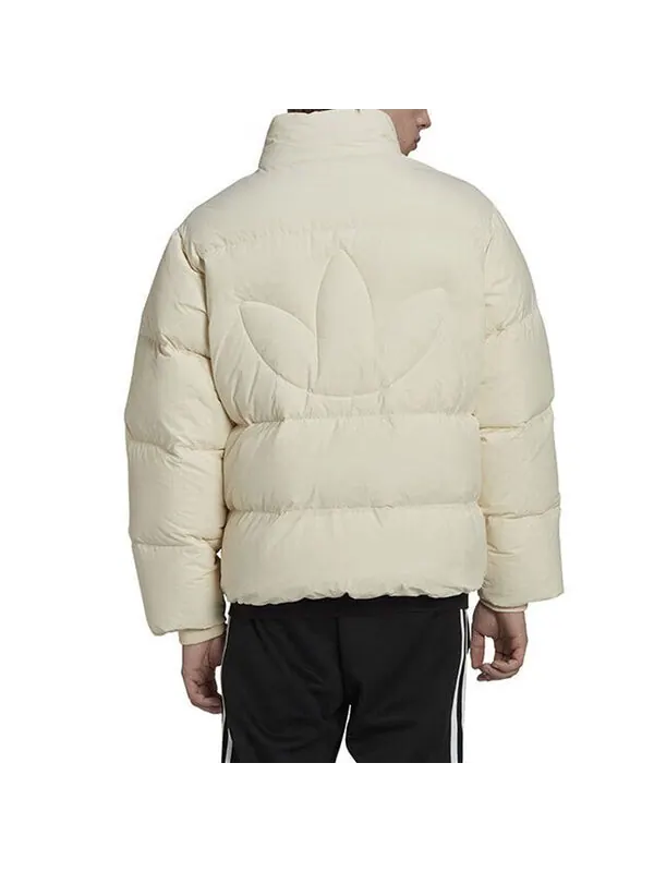 Куртка adidas originals Trefoil Logo Padded Jacket 'Beige' — изображение 3 из 3, бежевый/белый