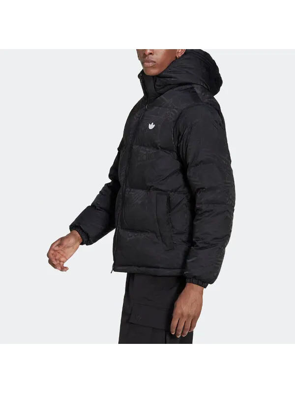Куртка adidas REKIVE DOWN REGEN HOODED PUFFER Jacket — изображение 4 из 4, черный