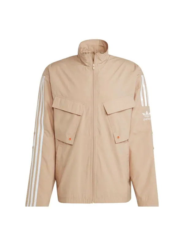 Куртка adidas originals Adicolor Parley Track Jacket 'Magic Beige' — изображение 1 из 4, бежевый/белый