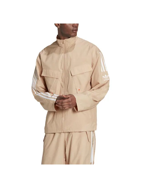 Куртка adidas originals Adicolor Parley Track Jacket 'Magic Beige' — изображение 2 из 4, бежевый/белый