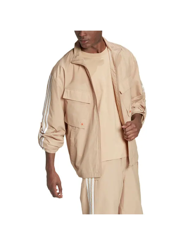 Куртка adidas originals Adicolor Parley Track Jacket 'Magic Beige' — изображение 4 из 4, бежевый/белый