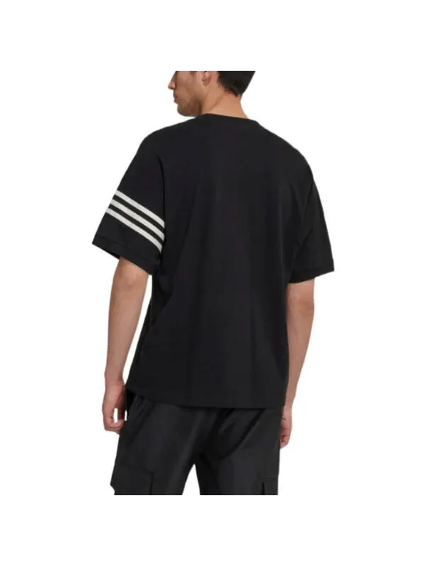 Футболка Men's adidas originals Stripe Casual Sports Short Sleeve Black T-Shirt — изображение 4 из 4, мульти
