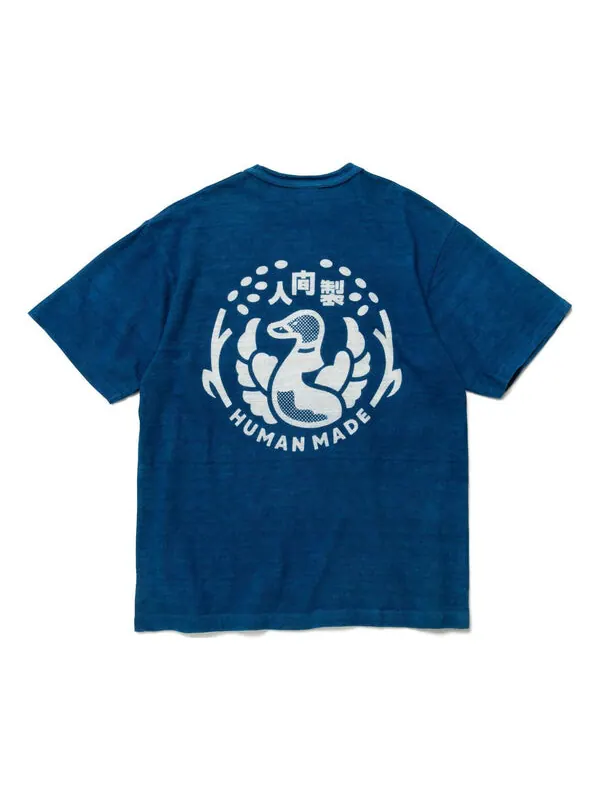 Футболка ningen-sei indigo pocket t-shirt 'indigo blue' Human Made — изображение 1 из 2, синий