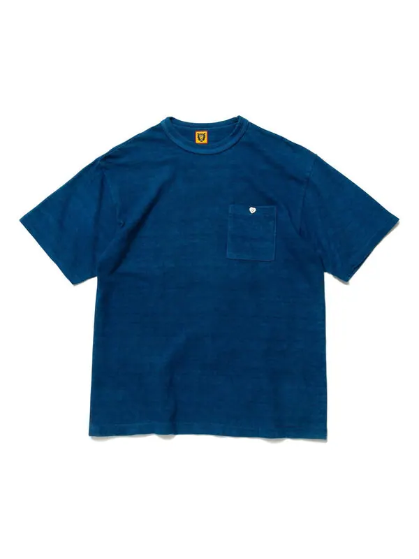 Футболка ningen-sei indigo pocket t-shirt 'indigo blue' Human Made — изображение 2 из 2, синий