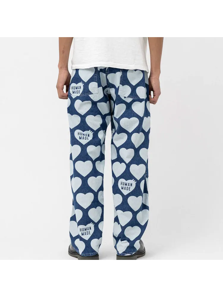 Спортивные брюки HUMAN MADE Heart Baggy Denim Pants 'Indigo' — изображение 4 из 4, синий