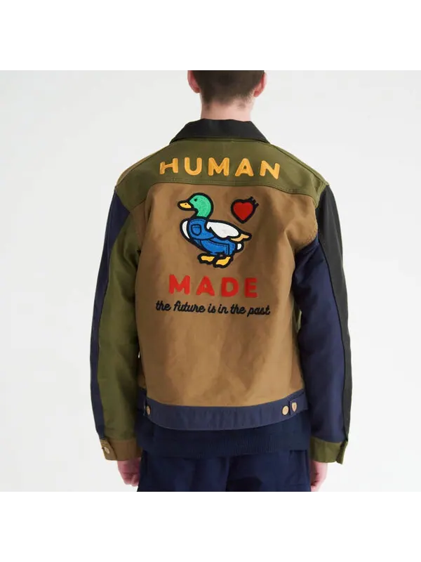 Куртка zip up work jacket 'navy' Human Made — изображение 4 из 4, темно-синий/коричневый