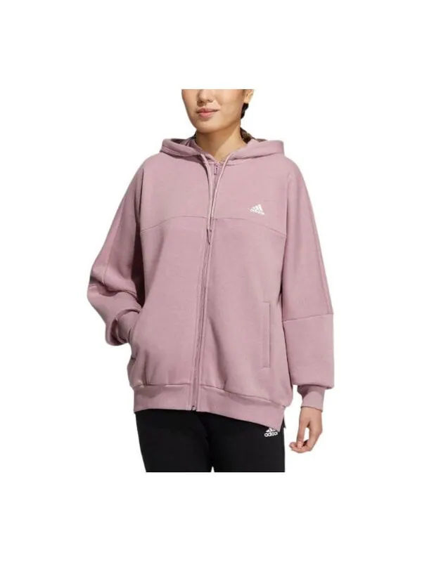 Толстовка с капюшоном из флиса Adidas — изображение 2 из 3, розовый