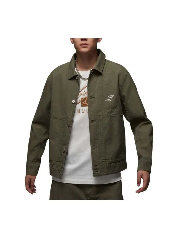 Куртка tatum chicago jacket asia sizing 'medium olive' Air Jordan — изображение 1 из 2, оливковый