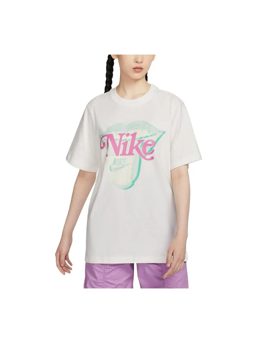 Футболка (WMNS) Nike Sportswear Essential Graphic T-Shirt Asia Sizing 'Sail' — изображение 1 из 2, бежевый