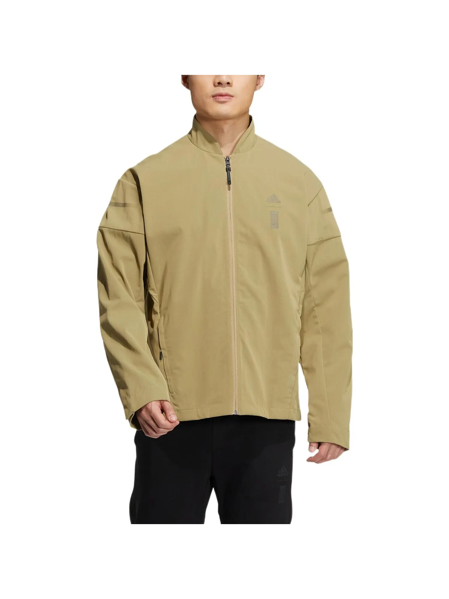 Куртка Adidas Chest Logo Stand Collar Zipper Long Sleeves — изображение 2 из 4, коричневый