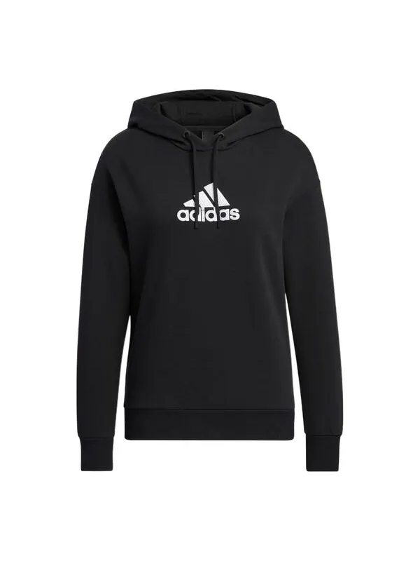 Толстовка (WMNS) adidas Logo Hoodie 'Black' — изображение 1 из 4, черный