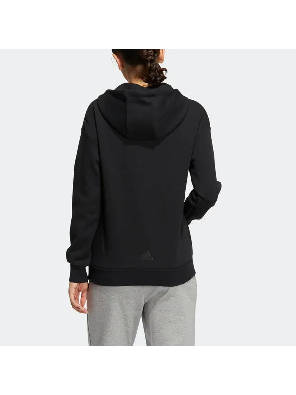 Толстовка (WMNS) adidas Logo Hoodie 'Black' — изображение 3 из 4, черный