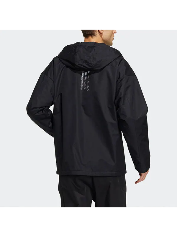 Куртка Men's adidas x Transformers Crossover Solid Color Sports Long Sleeves Hooded Jacket Black — изображение 3 из 4, черный