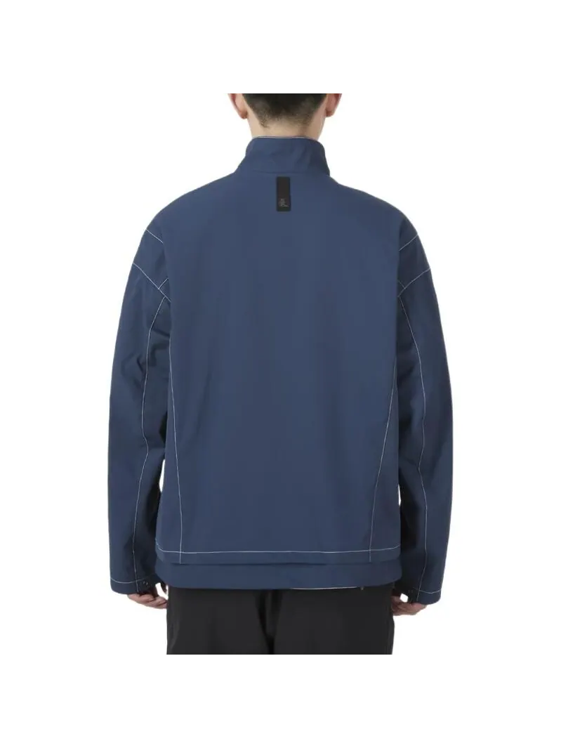 Куртка Adidas Loose Casual Splicing Windproof Stand Collar — изображение 3 из 6, синий