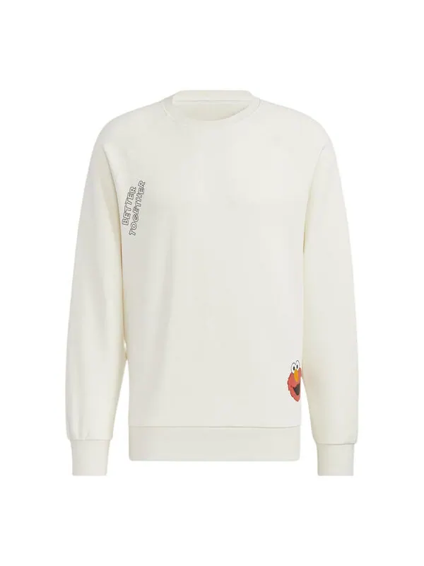 Толстовка Men's adidas neo x SESAME STREET Crossover Thicken Sports Round Neck Pullover Pink White — изображение 1 из 4