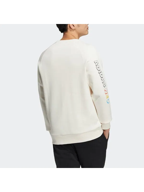 Толстовка Men's adidas neo x SESAME STREET Crossover Thicken Sports Round Neck Pullover Pink White — изображение 3 из 4
