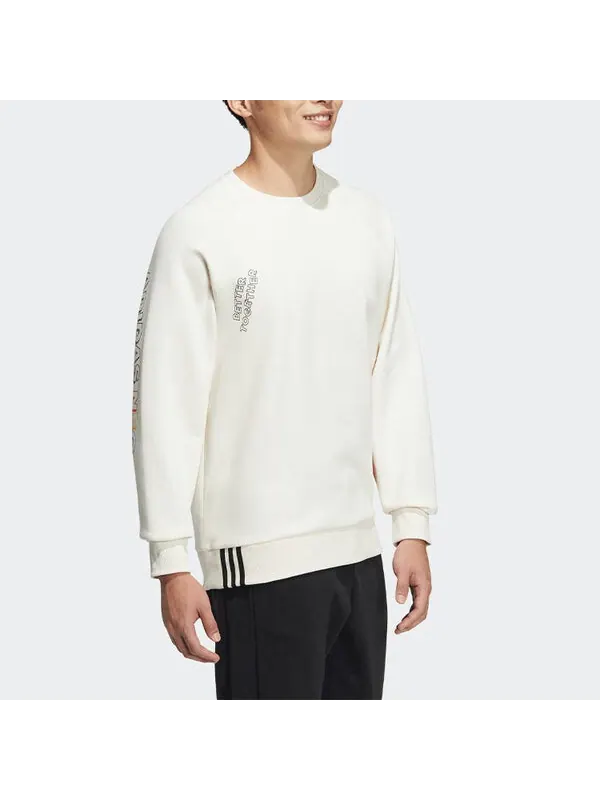 Толстовка Men's adidas neo x SESAME STREET Crossover Thicken Sports Round Neck Pullover Pink White — изображение 4 из 4