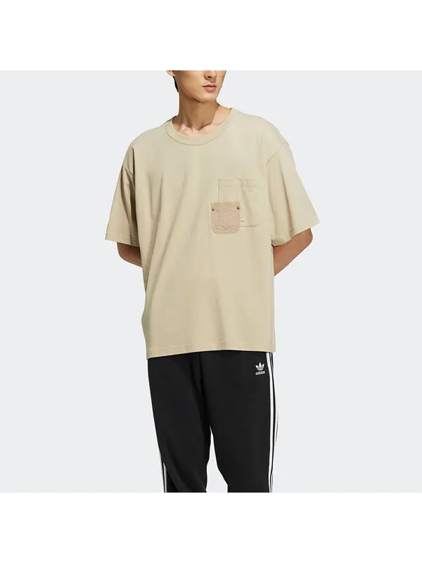 Футболка оригиналы adicolor карман футболка Adidas — изображение 2 из 4, бежевый/белый