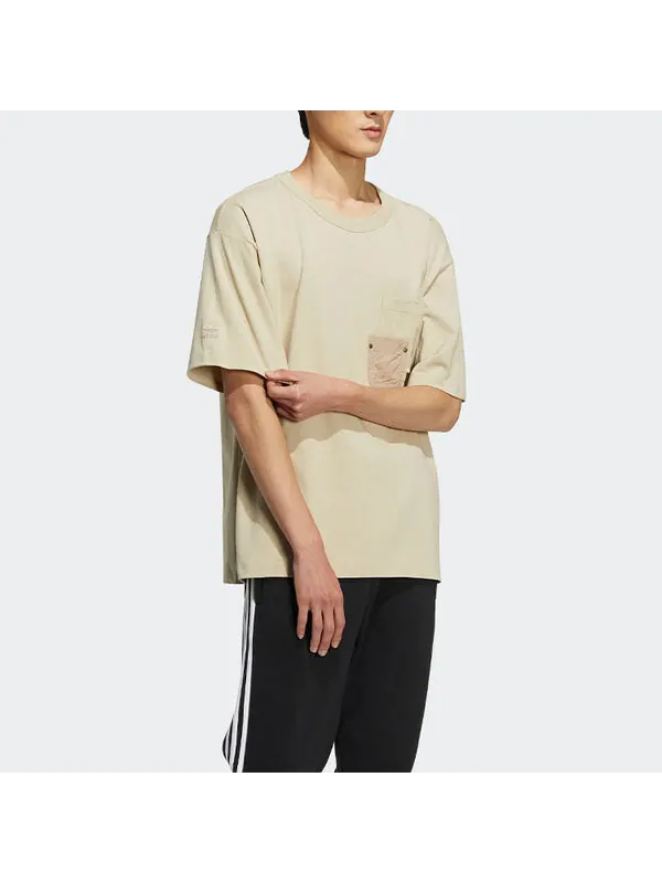 Футболка оригиналы adicolor карман футболка Adidas — изображение 4 из 4, бежевый/белый