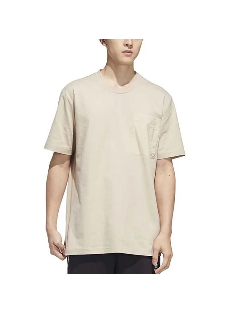 Футболка adidas Adicolor Trefoil T-shirt 'Beige' — изображение 2 из 3, бежевый