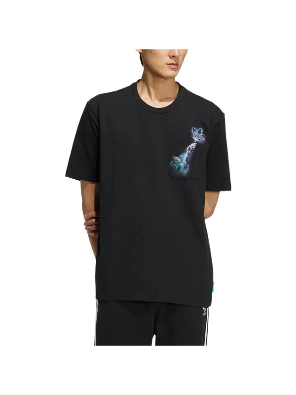 Футболка adidas originals Y2k Tee 3 Casual Gradient Solid Color Pattern Sports Round Neck Pocket — изображение 2 из 4, мульти