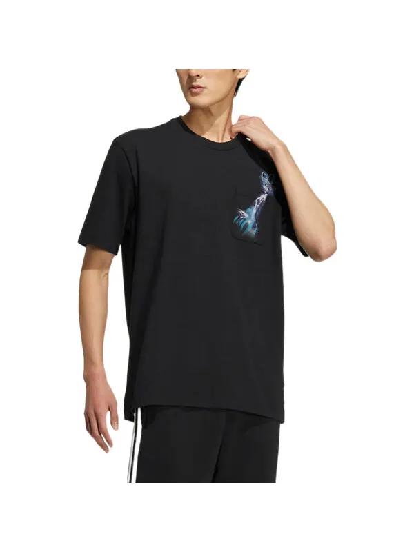 Футболка adidas originals Y2k Tee 3 Casual Gradient Solid Color Pattern Sports Round Neck Pocket — изображение 4 из 4, мульти