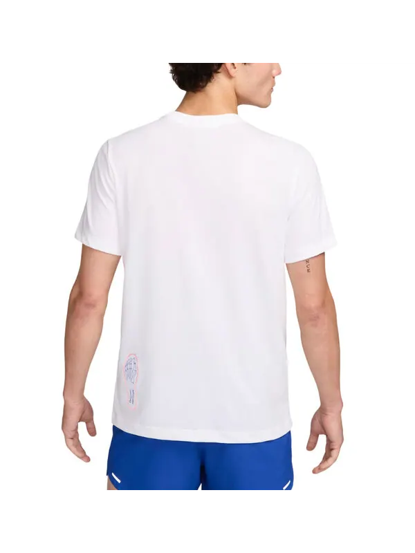 Футболка dri fit graphic running t shirt asia sizing Nike — изображение 2 из 2, белый