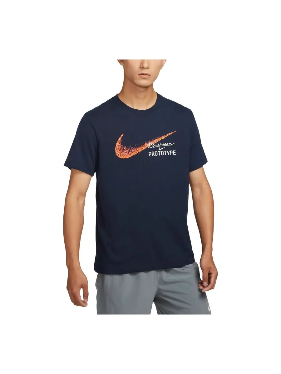 Футболка Nike Dri-FIT Running T-shirt Asia Sizing 'Obsidian' — изображение 1 из 2, темно-синий