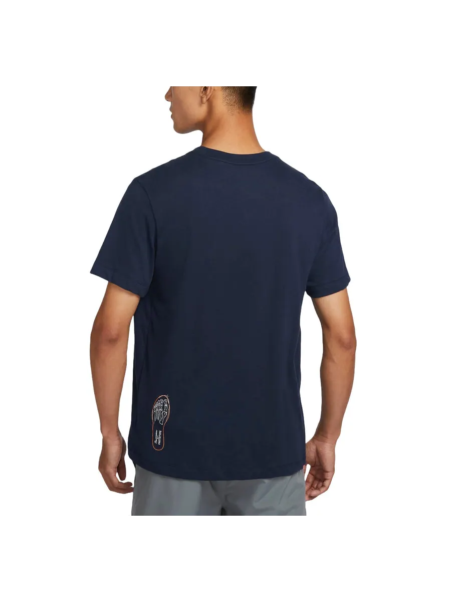 Футболка Nike Dri-FIT Running T-shirt Asia Sizing 'Obsidian' — изображение 2 из 2, темно-синий