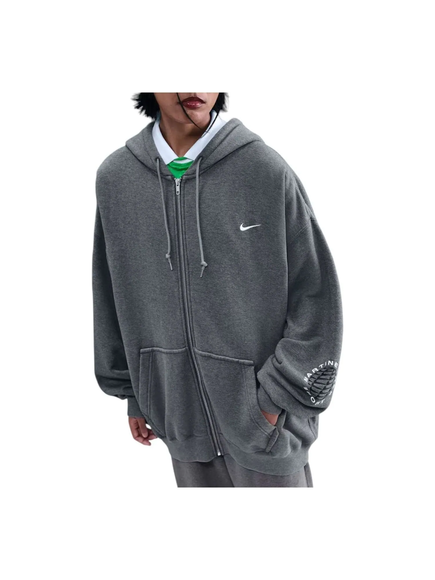 Худи Nike x Martine Rose Full-zip Hoodie 'Grey' — изображение 1 из 2, серый