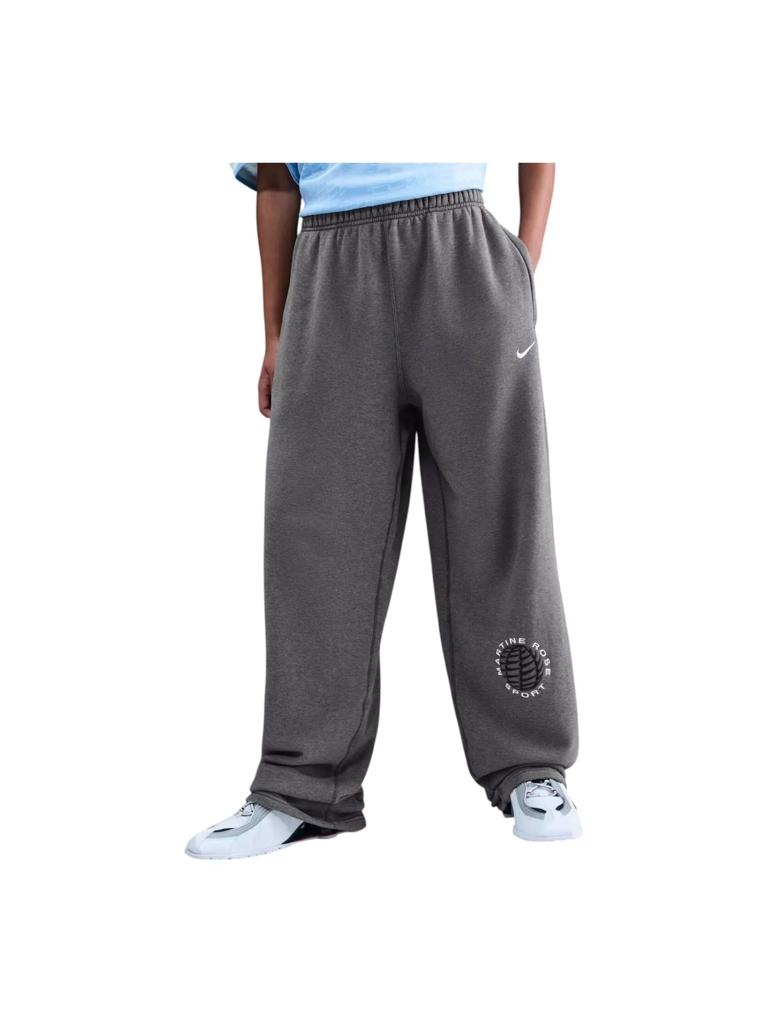 Брюки Nike x Martine Rose Fleece Trousers 'Grey' — 2