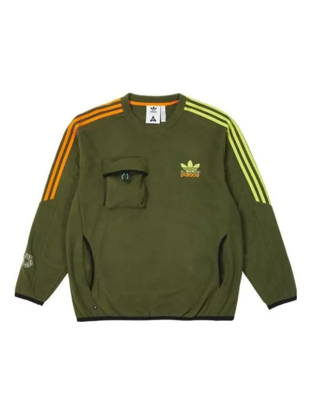 Худи adidas originals x PALACE Crossover Stripe Logo Round Neck Pullover Long Sleeves Green — изображение 1 из 1, зеленый