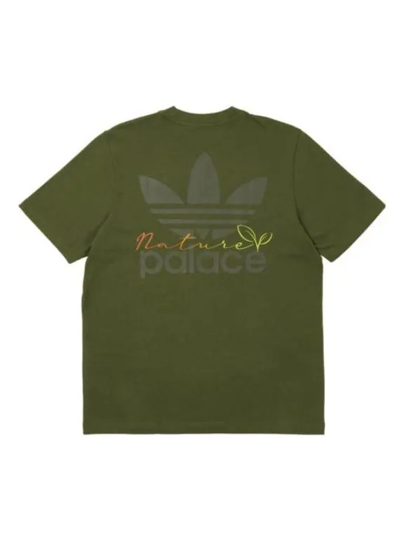 Футболка adidas originals x PALACE Crossover SS22 SS22 Back Logo Printing Short Sleeve Green T-Shirt — изображение 1 из 1
