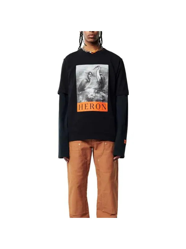 Футболка fw22 logo heron t-shirt 'black' Heron Preston — изображение 3 из 4, черный
