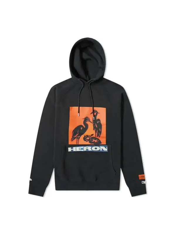 Толстовка heron pop over hoodie 'black orange' Heron Preston — изображение 1 из 3, черный/оранжевый